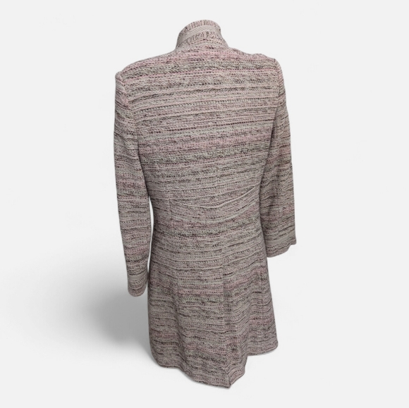 Holt Renfrew Women's Wool Long Coat Size 12 Tweed Lined Classic Winter Coat - Picture 5 of 16